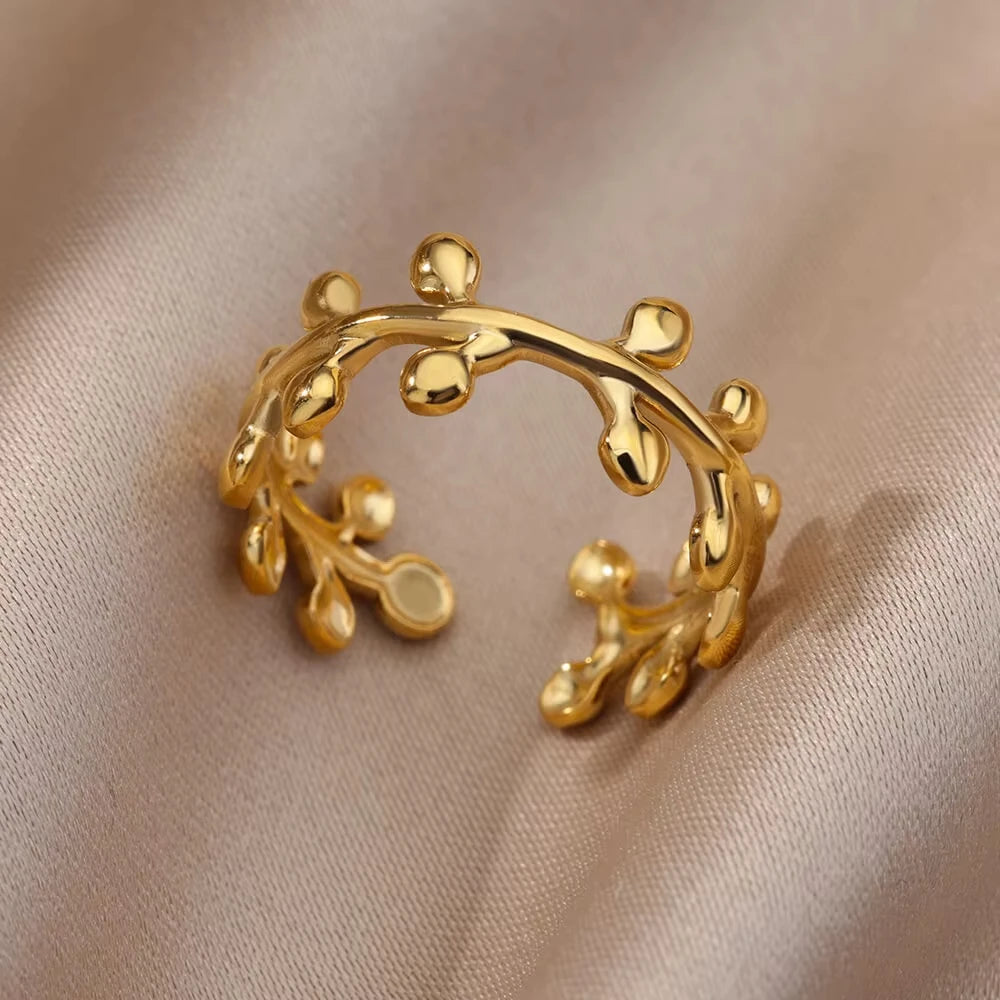 Minimalist Evil Eye Gold Ring – Adjustable Stainless Steel Zircon Geometric Design, Trendy Luxury Jewelry for Women