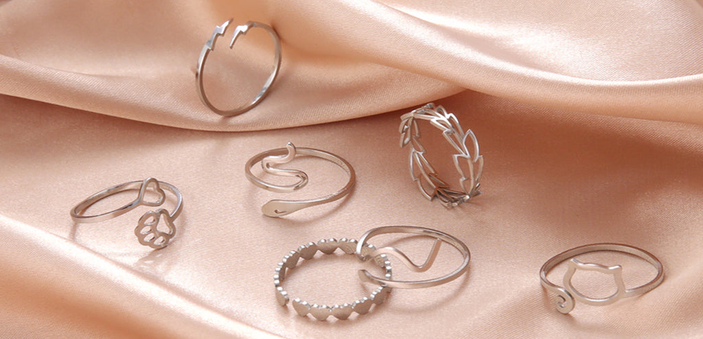 Adjustable Stainless Steel Heart Ring for Women | Geometric Open Finger Ring | Minimalist Aesthetic Fashion Jewelry Gift