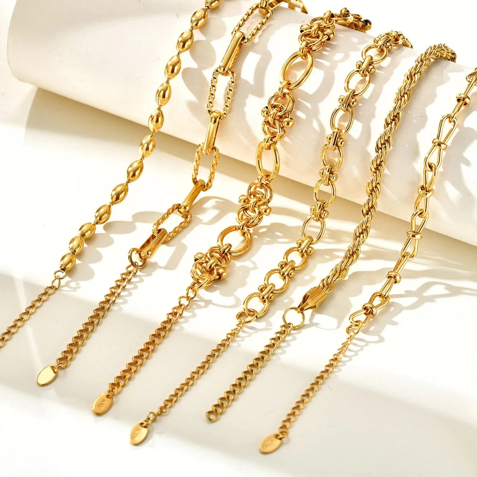 Elegant Chunky Gold Link Bracelet – Waterproof Stainless Steel Layering Jewelry for Women