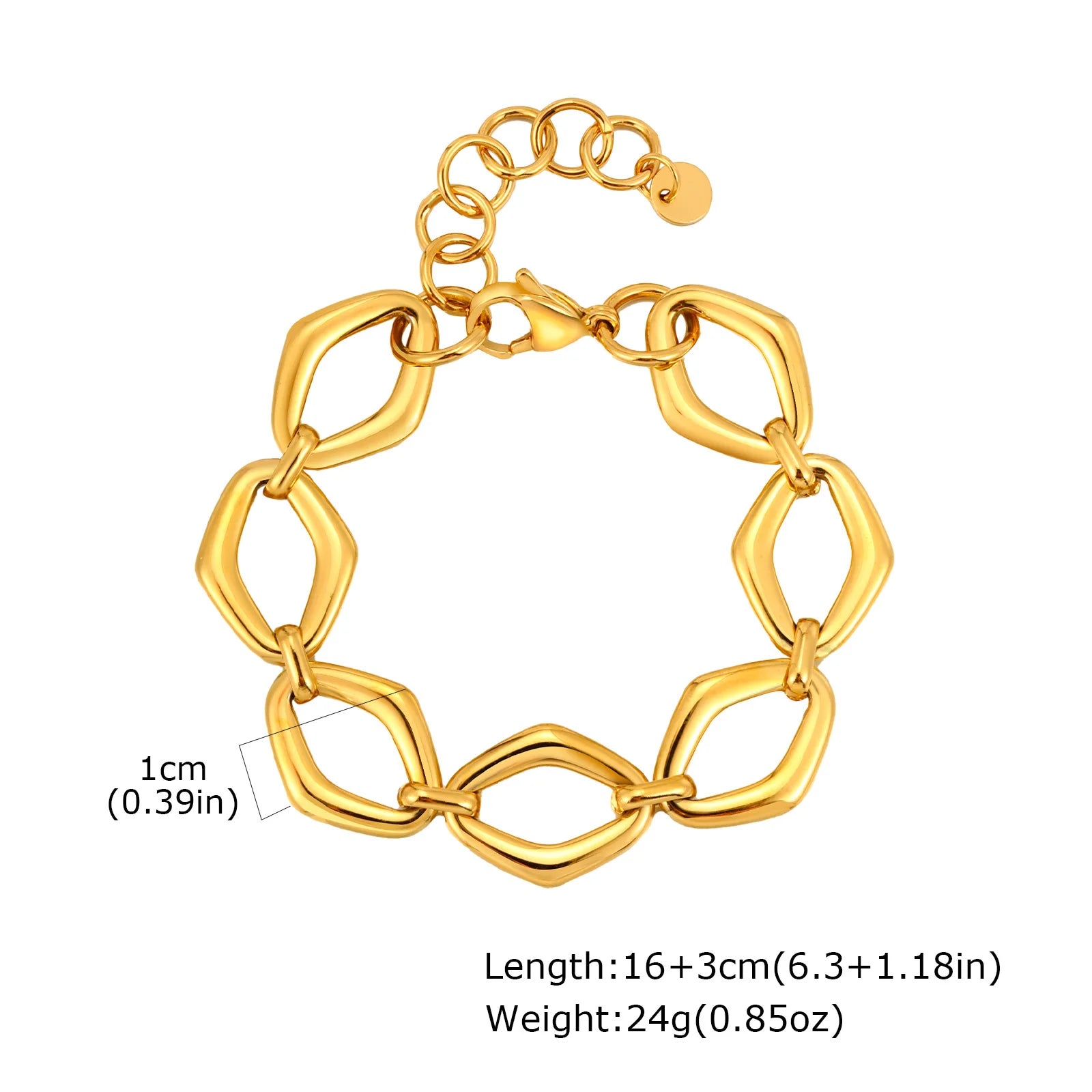 Elegant Chunky Gold Link Bracelet – Waterproof Stainless Steel Layering Jewelry for Women