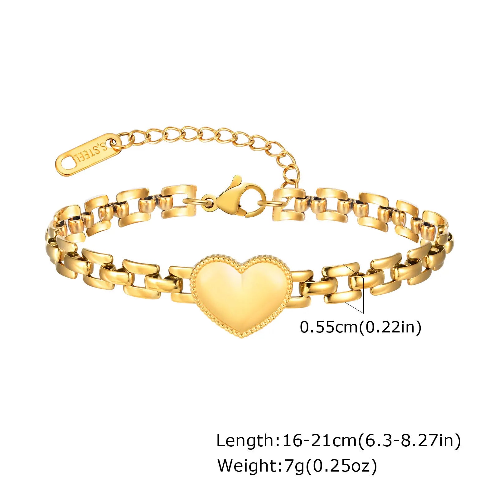Elegant Chunky Gold Link Bracelet – Waterproof Stainless Steel Layering Jewelry for Women