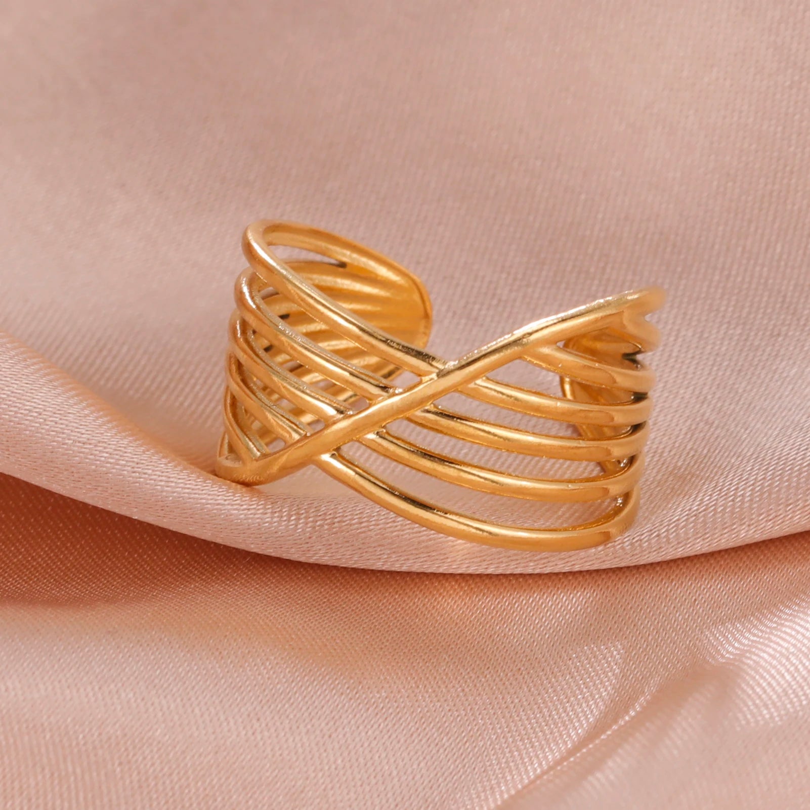 Adjustable Stainless Steel Heart Ring for Women | Geometric Open Finger Ring | Minimalist Aesthetic Fashion Jewelry Gift