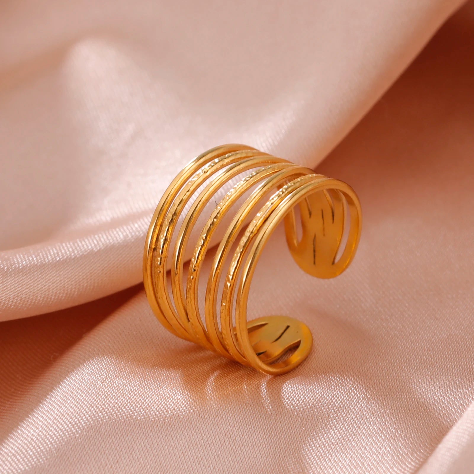 Adjustable Stainless Steel Heart Ring for Women | Geometric Open Finger Ring | Minimalist Aesthetic Fashion Jewelry Gift