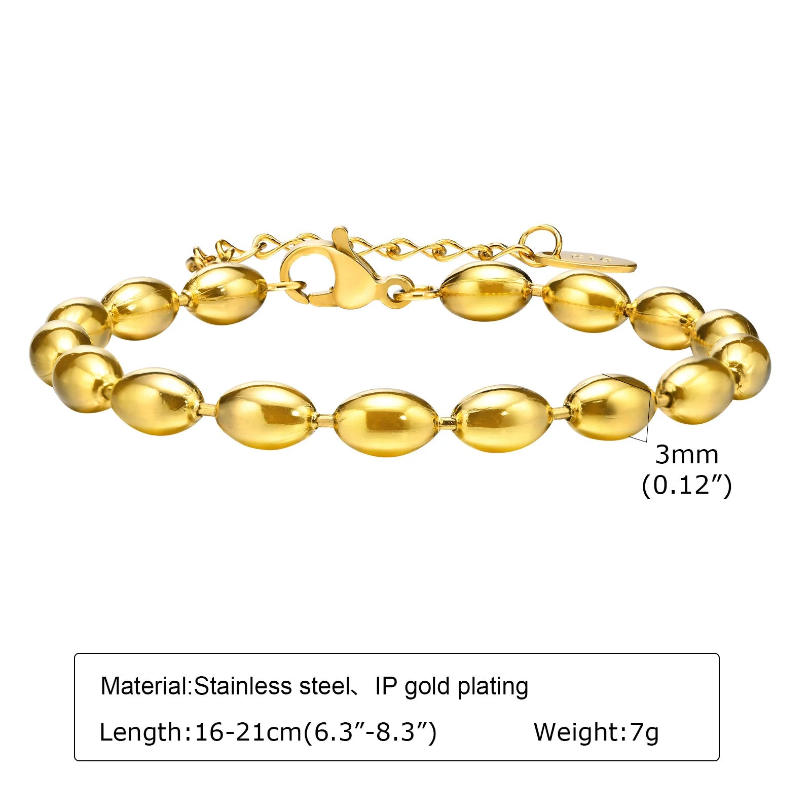 Elegant Chunky Gold Link Bracelet – Waterproof Stainless Steel Layering Jewelry for Women