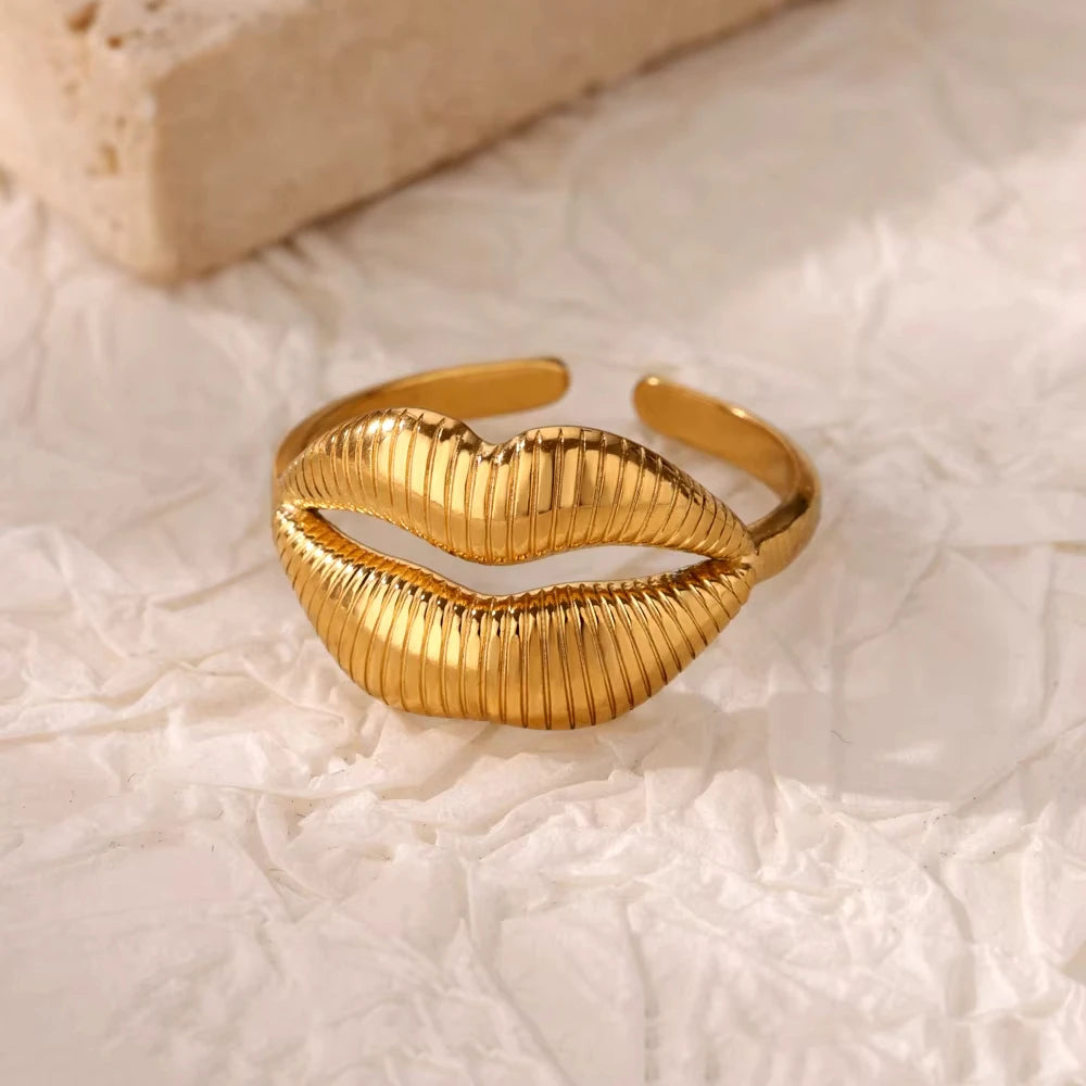 Minimalist Evil Eye Gold Ring – Adjustable Stainless Steel Zircon Geometric Design, Trendy Luxury Jewelry for Women