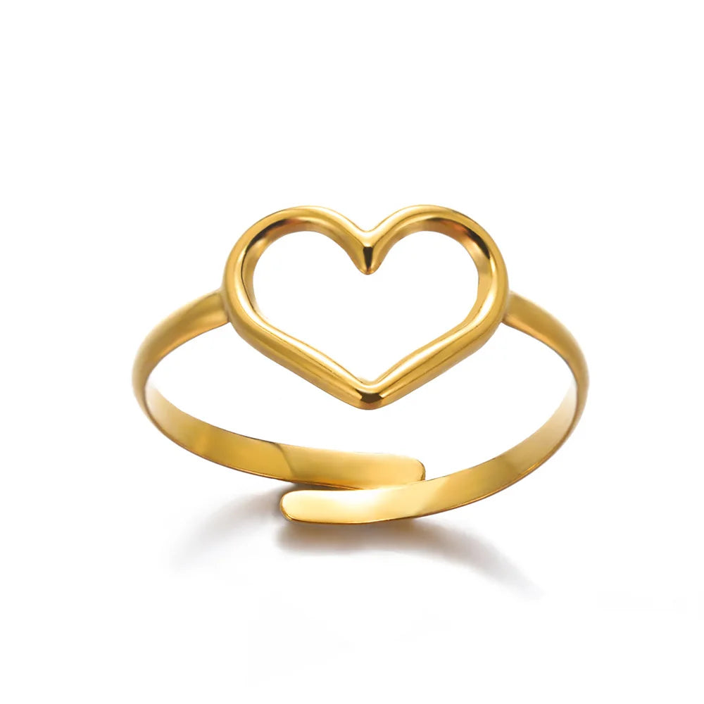 Palm Leaf Zircon Adjustable Ring for Women – Elegant Stainless Steel Party Jewelry