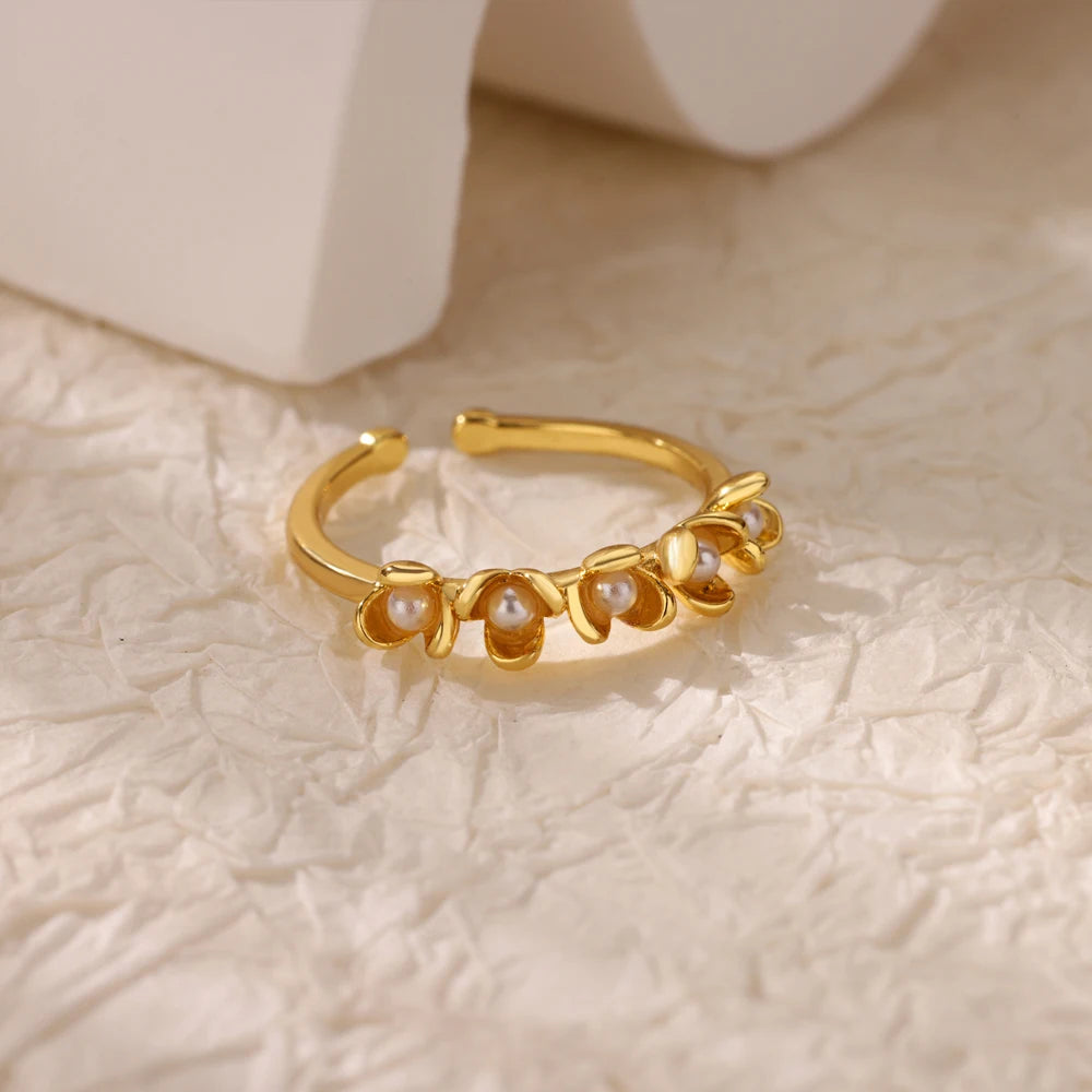 Minimalist Evil Eye Gold Ring – Adjustable Stainless Steel Zircon Geometric Design, Trendy Luxury Jewelry for Women
