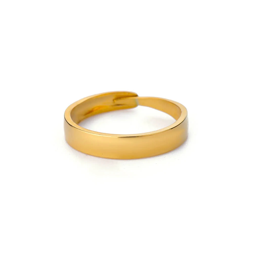 Minimalist Evil Eye Gold Ring – Adjustable Stainless Steel Zircon Geometric Design, Trendy Luxury Jewelry for Women