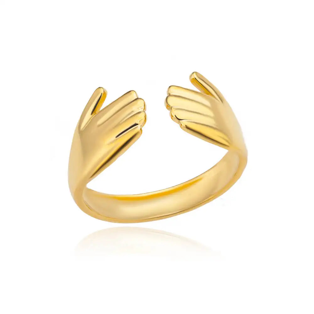 White Zircon Flower Leaf Adjustable Stainless Steel Ring for Women – Elegant Aesthetic Wedding & BFF Jewelry