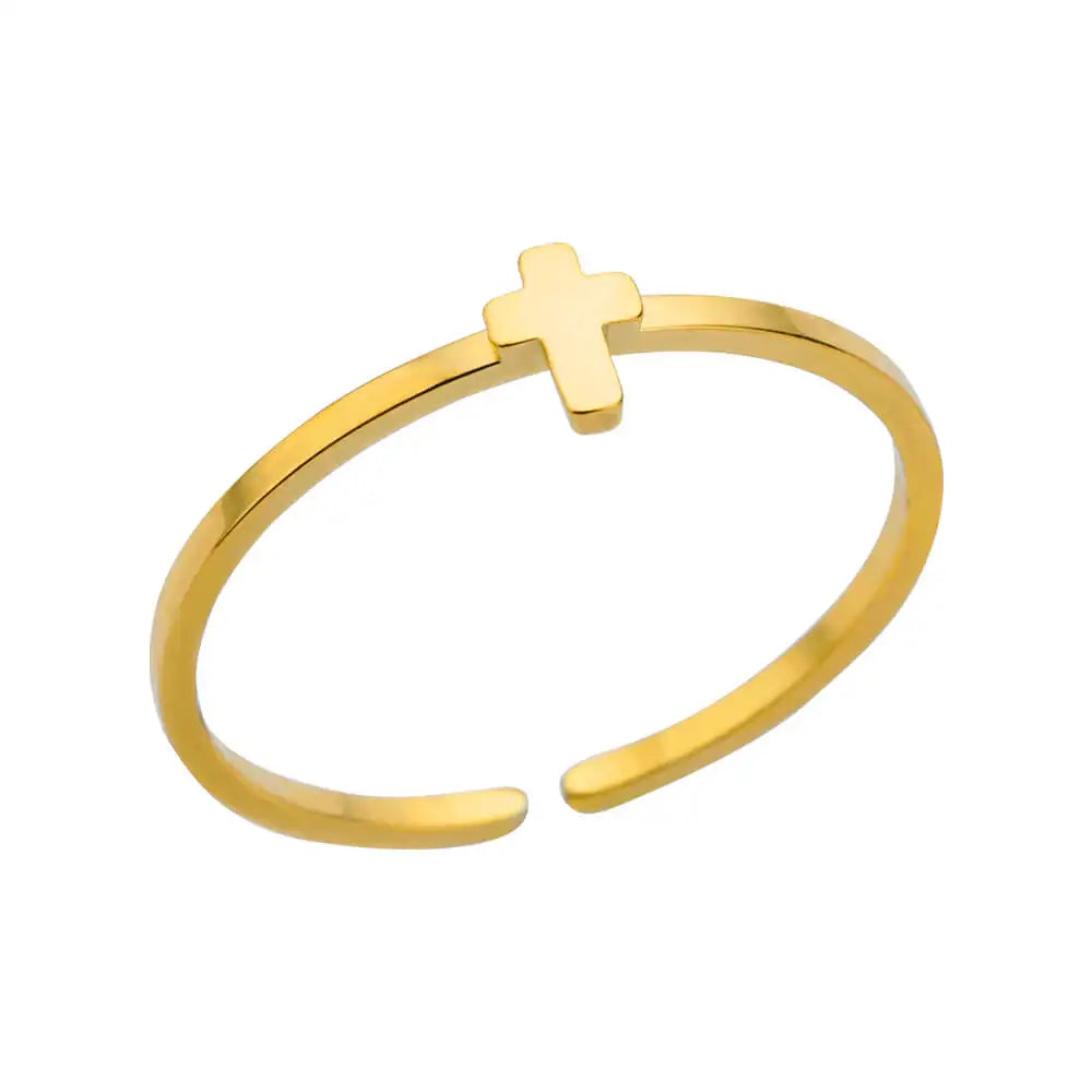 Palm Leaf Zircon Adjustable Ring for Women – Elegant Stainless Steel Party Jewelry