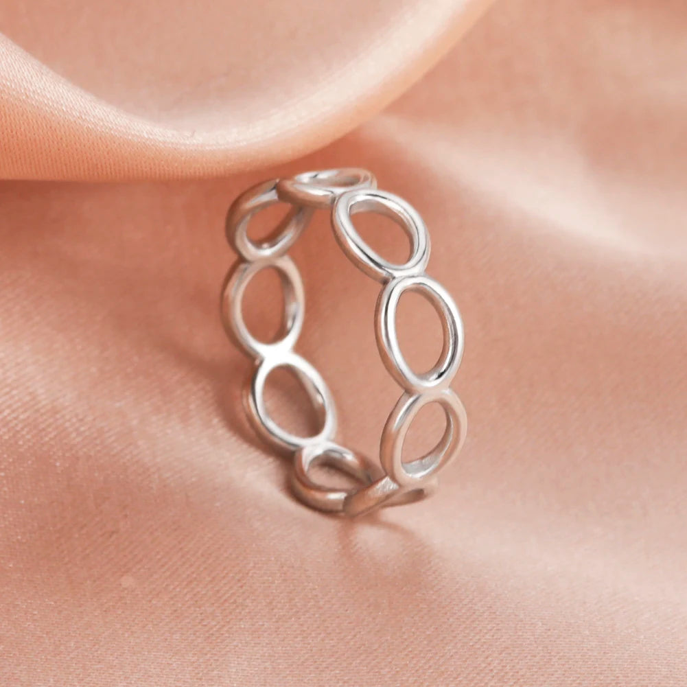 Adjustable Stainless Steel Heart Ring for Women | Geometric Open Finger Ring | Minimalist Aesthetic Fashion Jewelry Gift