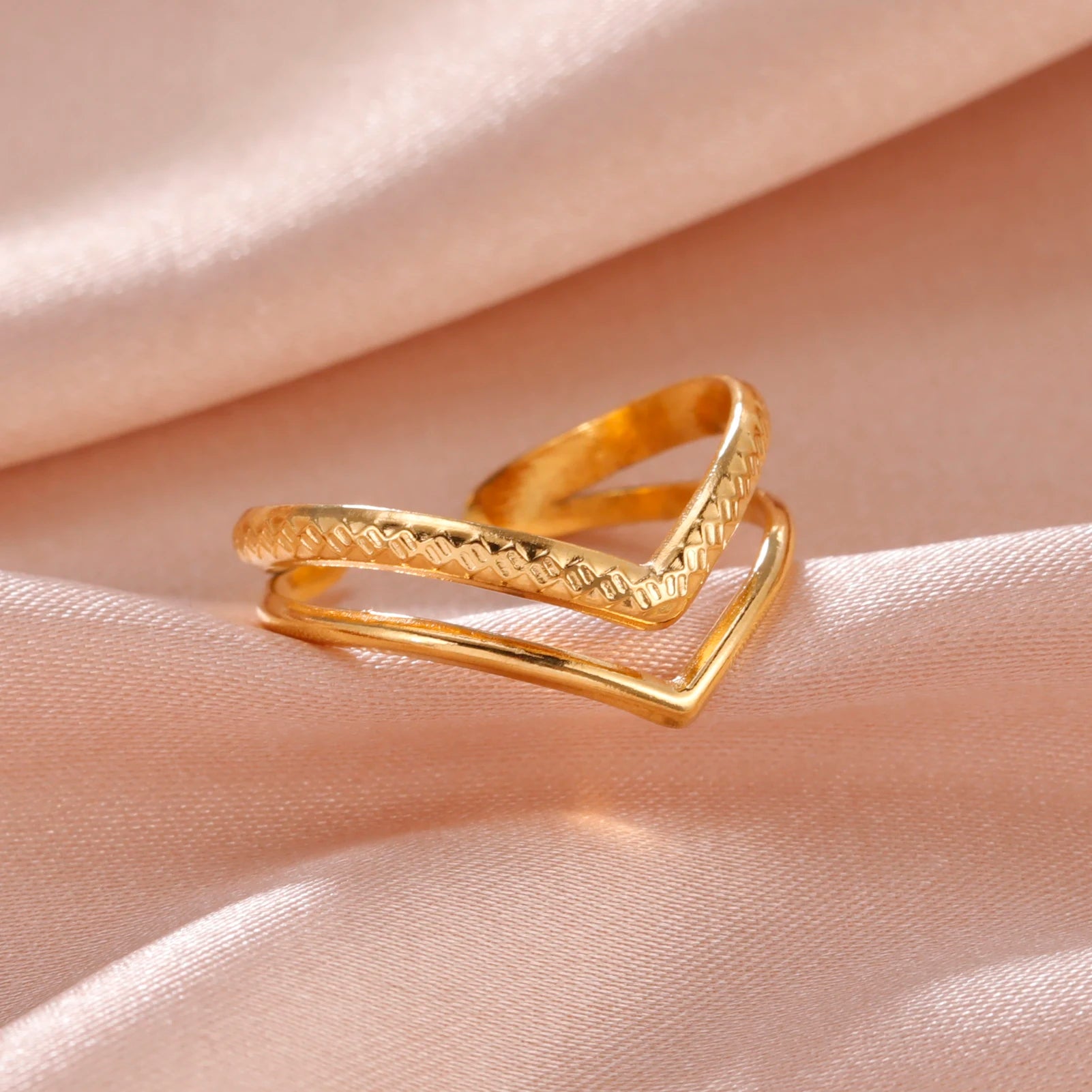 Adjustable Stainless Steel Heart Ring for Women | Geometric Open Finger Ring | Minimalist Aesthetic Fashion Jewelry Gift