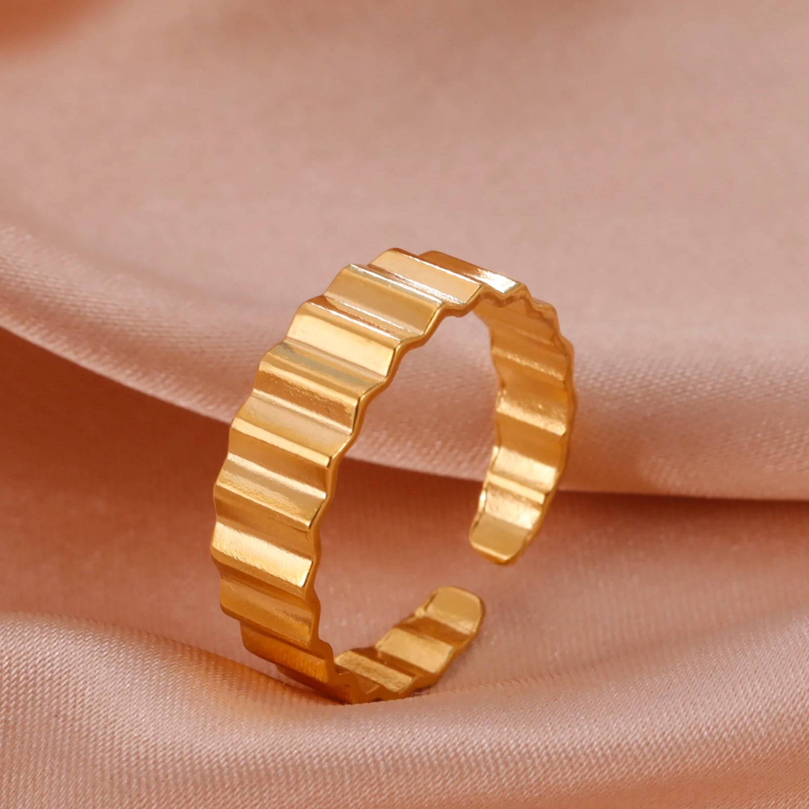 Adjustable Stainless Steel Heart Ring for Women | Geometric Open Finger Ring | Minimalist Aesthetic Fashion Jewelry Gift