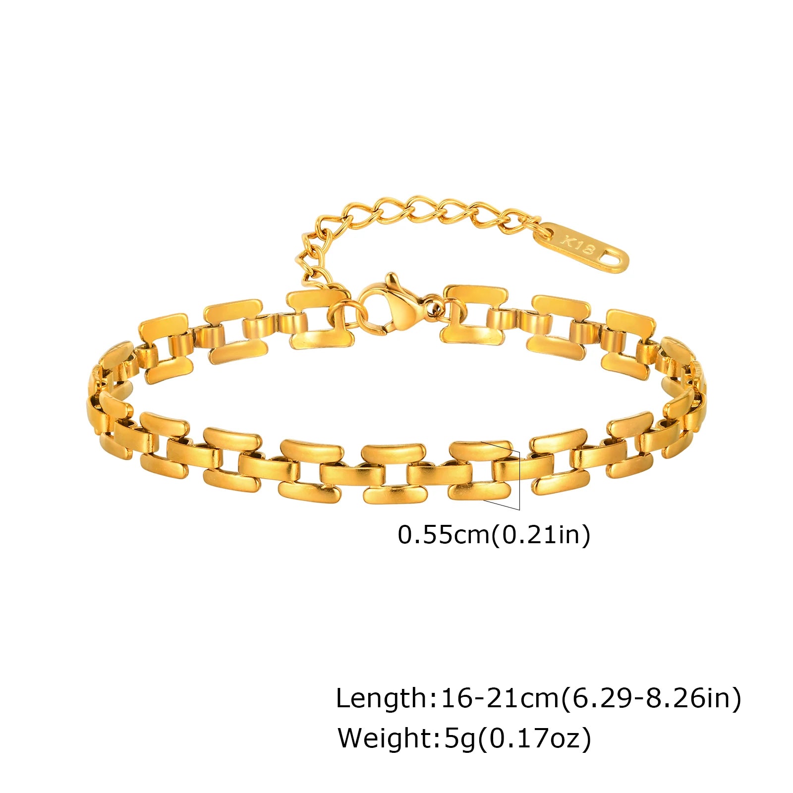 Elegant Chunky Gold Link Bracelet – Waterproof Stainless Steel Layering Jewelry for Women